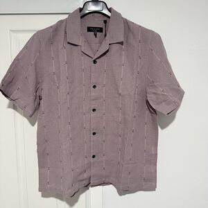 Rag & Bone Men’s Avery Embroidered Camp Gull Remi Stripe Shirt XL